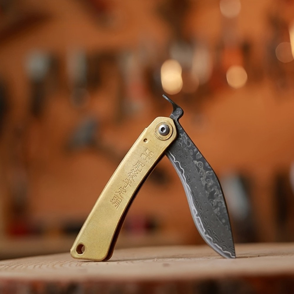 Vintage Collectible Knife - EDC Pocket Folding Knife Vintage Brass