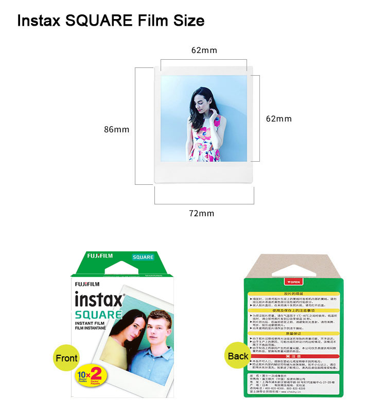 Fujifilm Instax Square Film Wh - Instant Film Pack review and price