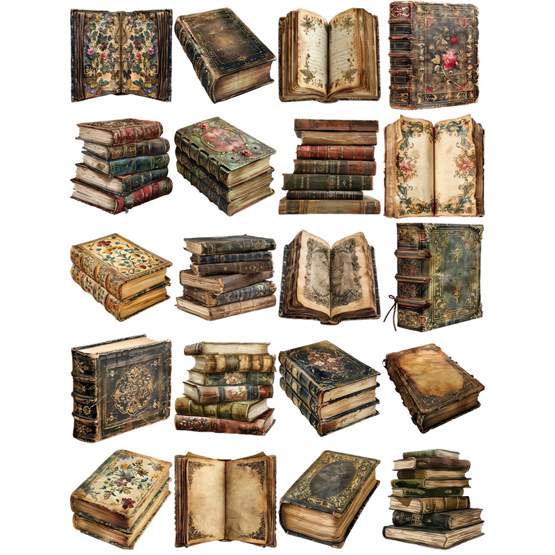 20Pcs/Pack Vintage Books Stick - Vintage Collectible Books review and price