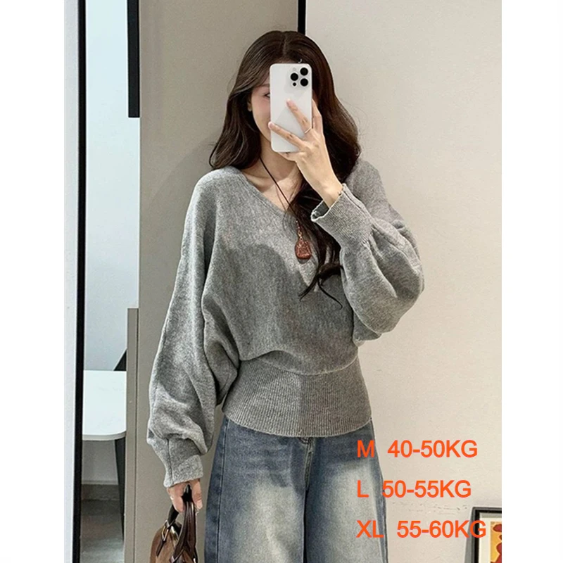 Solid V Neck Knitting Sweater  - Vintage Collectible Clothing review and price