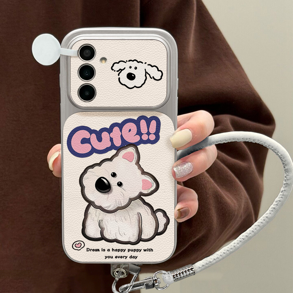 Cute Cartoon Dog Lanyard Phone - Camera Leather Case review and price