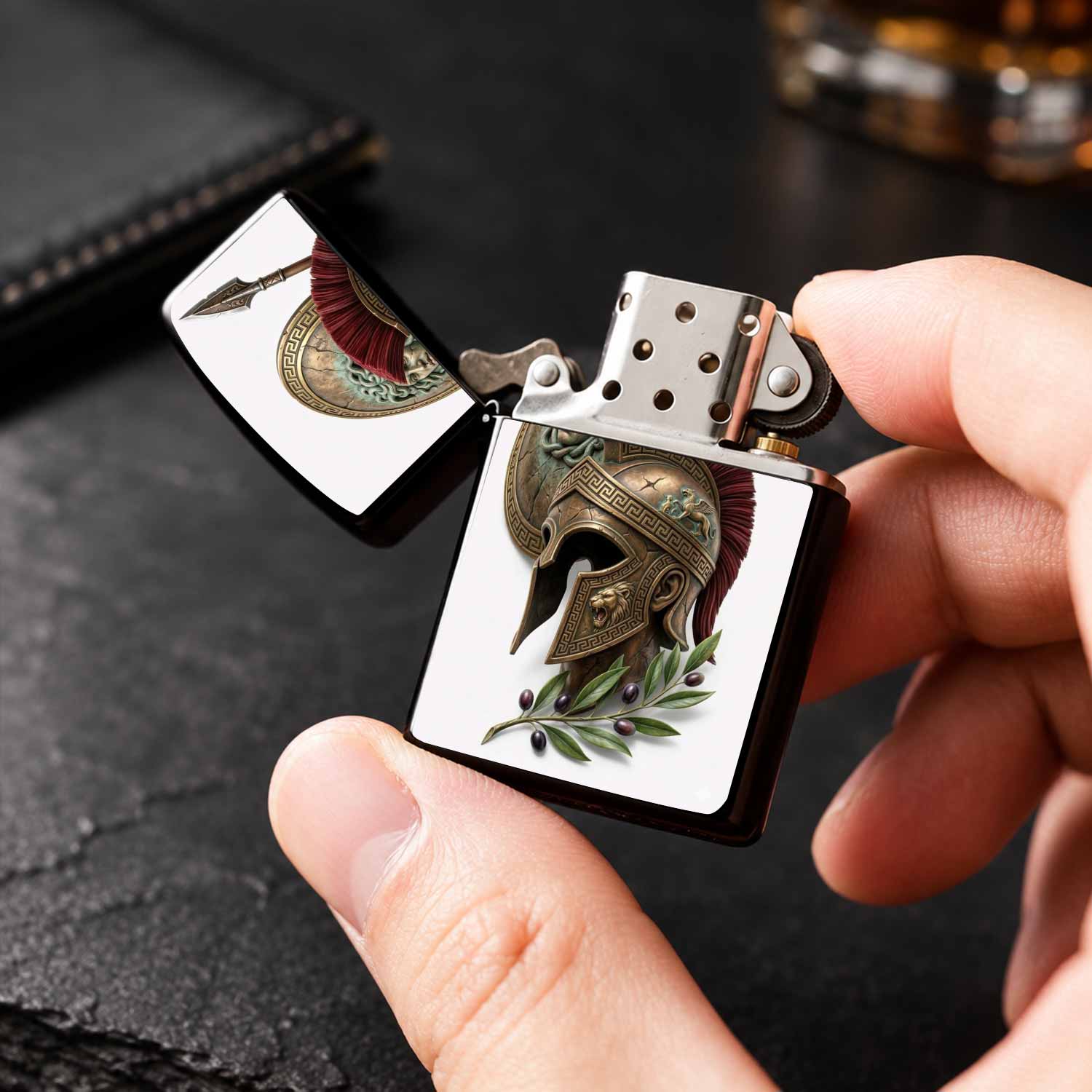 Vintage Greek Themed Lighter W - Vintage Collectible Items review and price